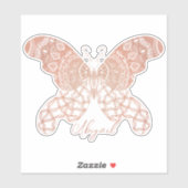 Roos gouden boho vlinder sticker (Vel)