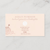 Roos gouden brei-haakgaren handgemaakte kit visitekaartje (Achterkant)