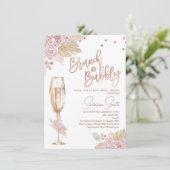 Roos Gouden Brunch Bubbly Boho Rozen Vrijgezellenf Kaart (Staand voorkant)