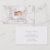 roos gouden camera op marmer visitekaartje (Voorkant / Achterkant)