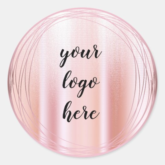 Roos gouden cirkel ringen rand glitter Custom Ronde Sticker (Voorkant)