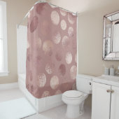 Roos gouden cirkels:  Abstract Douchegordijn (In situ)