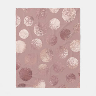 Roos gouden cirkels:  Abstract Fleece Deken