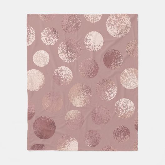 Roos gouden cirkels: Abstract Fleece Deken (Voorkant)