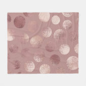 Roos gouden cirkels: Abstract Fleece Deken (Voorkant (Horizontaal))