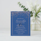 Roos gouden confetti blauw budget bruiloft (Staand voorkant)