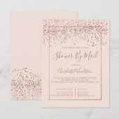 Roos gouden confetti blush vrijgezellenfeest per p kaart (Voorkant / Achterkant)