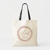 Roos gouden Confetti cirkel Lijst bruiloft de brui Tote Bag (Voorkant)