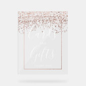Roos gouden confetti elegante bruiloft Kaart gesch Acryl Bord (Voorkant)