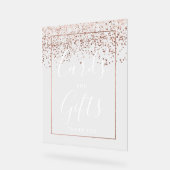 Roos gouden confetti elegante bruiloft Kaart gesch Acryl Bord (Hoek)
