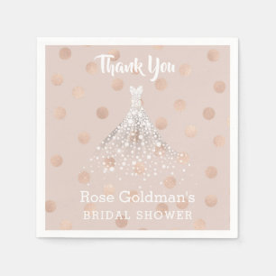 Roos Gouden Confetti Vrijgezellenfeest Trouwjurk Servetten