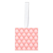 Roos Gouden Diamanten Tufted Cube Kerst Ornament (Voorkant)