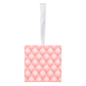 Roos Gouden Diamanten Tufted Cube Kerst Ornament (Rechts)