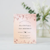 Roos gouden donkerroze sterren moderne briefkaart (Staand voorkant)