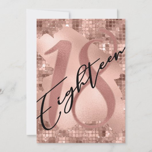 Roos Gouden Faux Folie 18e Verjaardag Kaart (Voorkant)