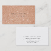 Roos Gouden Faux Glitter Haar Stylist Visitekaartj Visitekaartje (Voorkant / Achterkant)