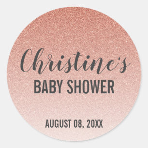 Roos gouden faux glitter meisje Baby shower Sticke Ronde Sticker