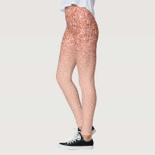Roos-gouden faux glitter ombre leggings