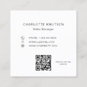 Roos gouden floralen monogram QR code Vierkante Visitekaartje (Achterkant)