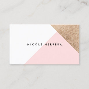 Roos gouden folie geometrische moderne blush roze visitekaartje