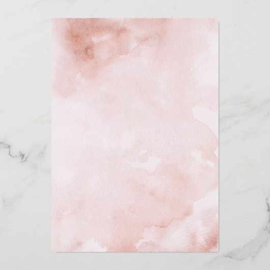 ROOS GOUDEN FOLIE Roze Bloemen Quinceanera Folie Uitnodiging (Achterkant)