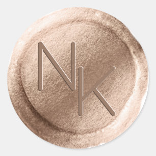 Roos Gouden Folie Wax Envelop Afdichting Monogram Ronde Sticker