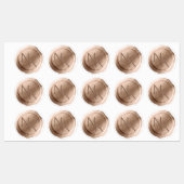 Roos Gouden Folie Wax Seal Initialen Bruiloft Mono Labels (Vel)