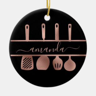 Roos gouden gereedschap Persoonlijke kaas Koken ba Keramisch Ornament