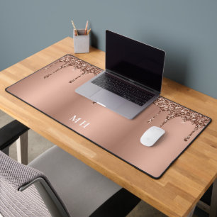Roos Gouden Glam Girly Sparkles Luxe Monogram Bureaumat