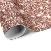 Roos Gouden Glam Glitter Cadeaupapier (Rol Hoek)