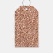 Roos Gouden Glam Glitter Kerstboom Cadeaulabel (Achterkant)