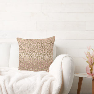 Roos Gouden Glam Glitter Luipaard Kussen