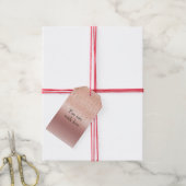 Roos gouden glam snaren cadeaulabel (Met Touw)