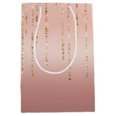 Roos gouden glam snaren medium cadeauzakje (Voorkant)