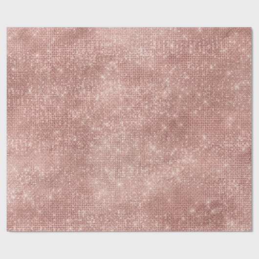 Roos Gouden Glam Vonk Bridal Blush Elegant Bruilof Cadeaupapier (Vlak)