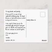 Roos Gouden Glitter, 18e Verjaardag Bedankt Briefkaart (Achterkant)