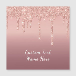 Roos gouden glitter aangepaste Jouw tekst magnetis