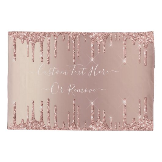 Roos gouden glitter aangepaste tekst kussen Hoesje Kussensloop (Achterkant)