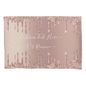 Roos gouden glitter aangepaste tekst kussen Hoesje Kussensloop (Voorkant)