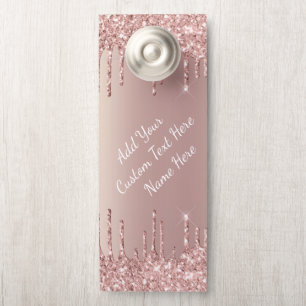 Roos gouden glitter aangepaste tekst naam deur han