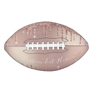 Roos Gouden Glitter Aangepaste Tekst Naam Gift Foo American Football