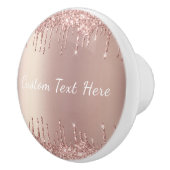 Roos gouden glitter aangepaste tekst naam keramisc keramische knop (Rechts)