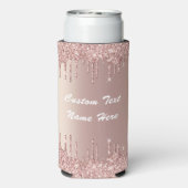 Roos gouden glitter aangepaste tekst naam Koelbox (Seltzer Achterkant)