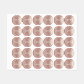 Roos gouden glitter aangepaste tekst naam labels (Vel)