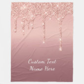 Roos Gouden Glitter Aangepaste Tekstnaam Fleece De (Voorkant)