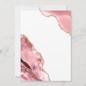 Roos Gouden Glitter Agaat Script Luxe bruiloft Kaart (Achterkant)