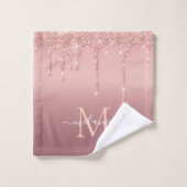 Roos Gouden Glitter Badhanddoeken Aangepaste Naam Bad Handdoek (Wasdoekje)