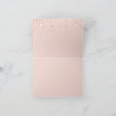 Roos gouden glitter blush roze bruiloft dank u kaart (Binnen)