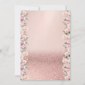 Roos gouden glitter bokeh, zwaan Rozen Baby shower Kaart (Achterkant)