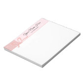 Roos Gouden Glitter Bow Custom Note Pad Notitieblok (Gedraaid)